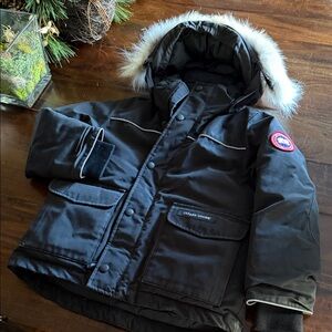 Canada Goose Black Winter Coat Jacket with Real Fur Trim AUTHENTIC!
